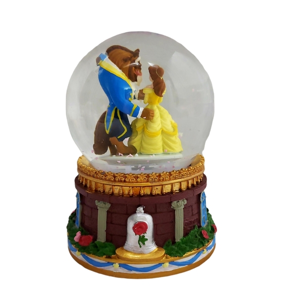 DISNEY Beauty and the Beast Tune "Beauty and the Beast"Waterglobe Snow Globe New - Picture 4 of 6